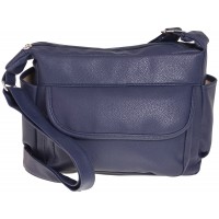Top Zip PU Bag with Front Zip, Back Zip & Side Pockets- CLEARANCE!